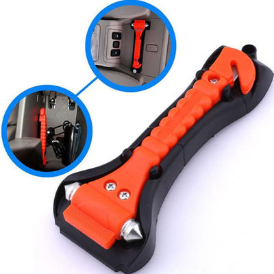 Herramienta de emergencia para automóviles, rompedor de ventanas de doble punta de acero y martillo de seguridad para vehículos rojos