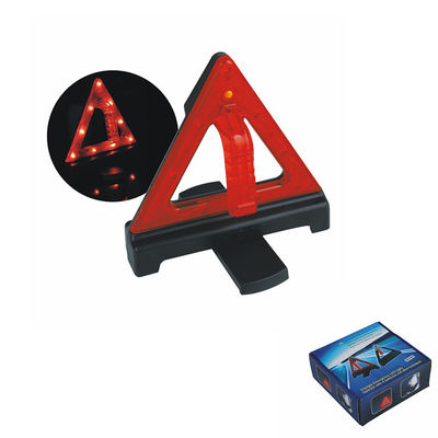 Triángulo de advertencia de seguridad vial con LED intermitente manejar y montar fácilmente para emergencias de automóviles