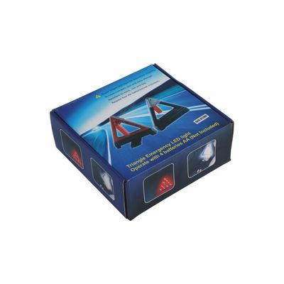 Triángulo de advertencia de seguridad vial con LED intermitente manejar y montar fácilmente para emergencias de automóviles